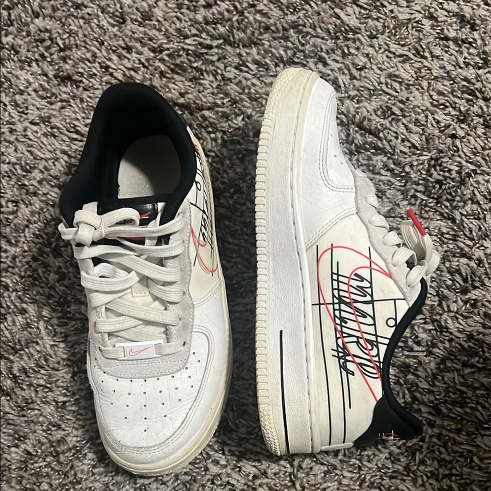 Nike White and Black Kids Sneakers
